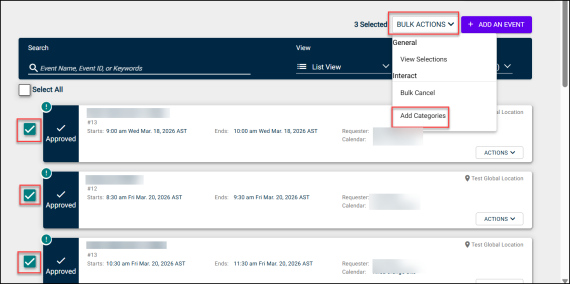 Bulk Add Categories option